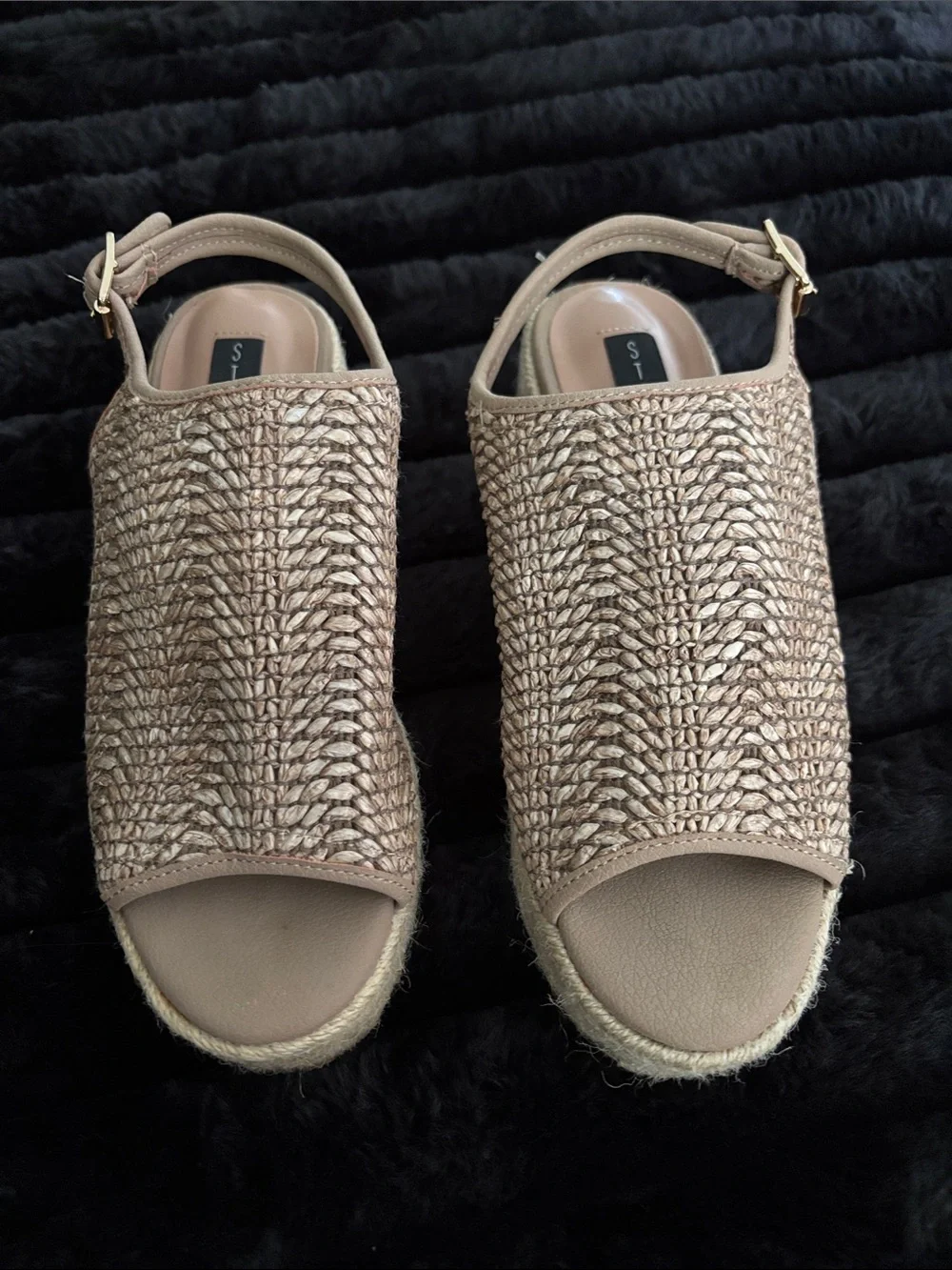 Steven By Steve Madden Braided Wedge Slingbacks - Taupe